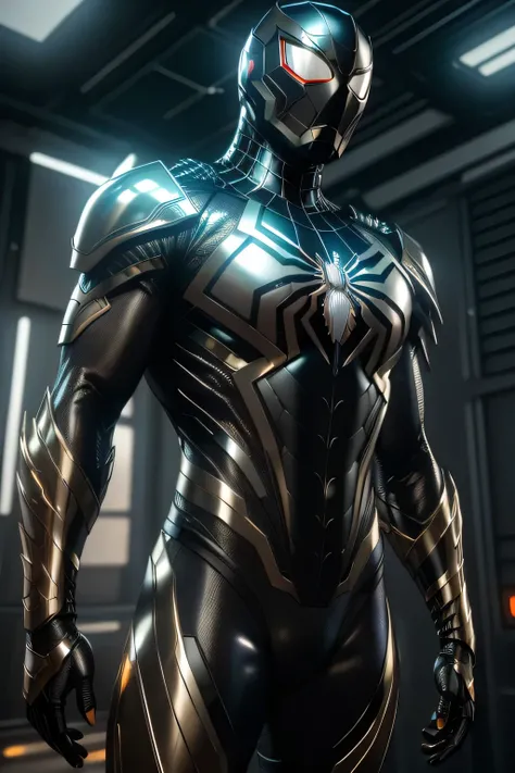 masterpiece, best quality, intricate details, highly detailed raw photography, photorealism, photorealistic, soft focus, volumetric lighting, volumetric shadows, cinematic light, large-scale, 8k-perfect-arnold
1boy, armspiderverse,  ((__color__ armored bod...