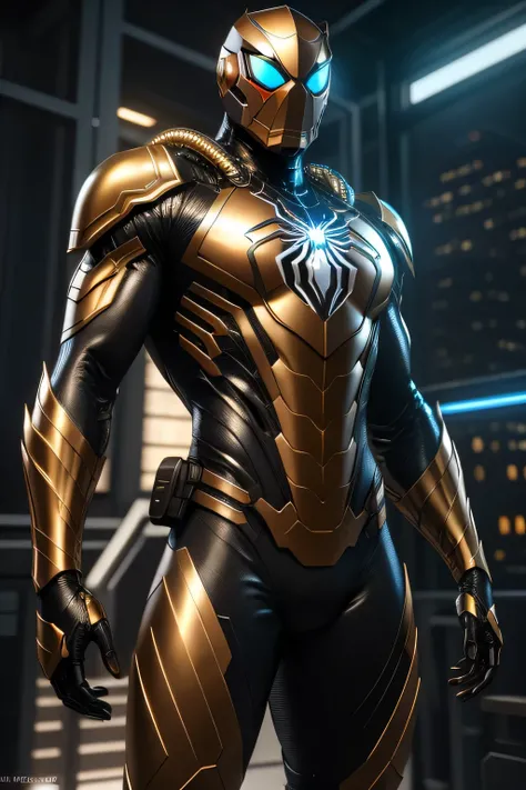 masterpiece, best quality, intricate details, highly detailed raw photography, photorealism, photorealistic, soft focus, volumetric lighting, volumetric shadows, cinematic light, large-scale, 8k-perfect-arnold
1boy, armspiderverse,  ((__color__ armored bod...