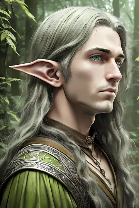 obra maestra, mejor calidad, (realista:1.3), **highly detailed fantasy photograph of a male elf lord in a lord of the rings sett...