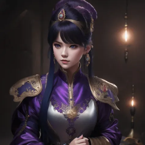 there is a 18 years old in a purple dress holding a dragon, wlop and ross tran, ross tran 8 k, fantasy art style, chengwei pan o...