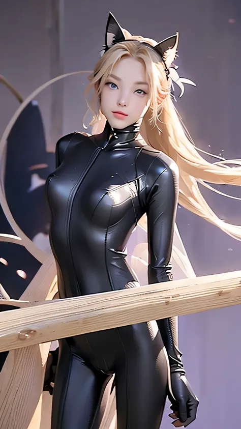 (highest quality: 1.4), High resolution, masterpiece, 4K, Super detailed, very beautiful girl masterpiece, Sexy blonde, Long Hair, ponytail, blue eyes, Expressive eyes, Detailed skin, realistic skin texture, texture, Fine grain, Beautiful woman, Lilac Good...