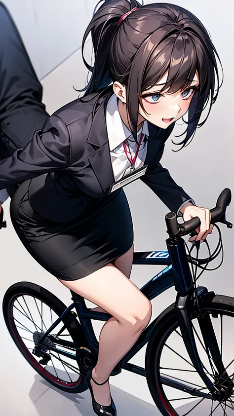 side shot,full body,Bicycle pedaling,office worker,woman in her 20s,orgasm:1.3,ahegao:1.3,suit,ID Card,pencil  skirt,looking up to the heavens,crowd,#Quality UHD,1080P,16k,4K,8k,absolutely,absurdres,anatomically correct,award winning,best quality,ccurate,H...