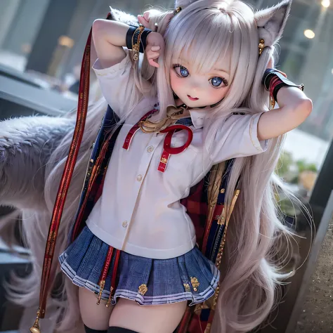 (highest quality, High resolution, Realistic:1.37),Very detailed, Beautiful details,Beautiful lip detail,Very detailed目と顔,Long eyelashes,One Girl,Sharp focus,Vibrant colors,Soft lighting,Fenrir Girls,Big Breasts,Fantasy elements,Snow Scene,ice magic,Flowin...