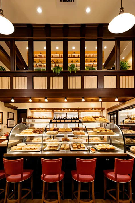 create an elegant and cozy cafe and pastry shop the name of the cafe is Los Amigos