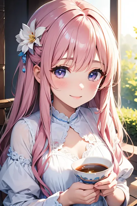 highest quality、High resolution、Detailed Background、(Detailed eyes:1.2)、Teenage beauty、(Highly detailed face:1.4)、
As the petals flutter、Let your smile bloom、Enjoy a tea party like a princess、
An elegant dance with swaying ribbons、I&#39;m captivated by her...