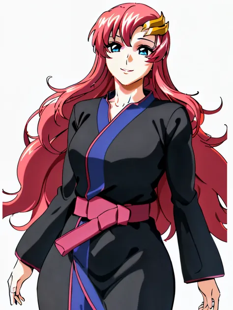 lacus4, (black abaya, running, thin girl, masterpiece, cowboy shot, 4K, Best Quality, Anime style: 1.9, happy, Adult Woman, (ultra detailed head), (Drawing lines, high resolution, lacus4), 1girl, Solo, curvy figure, Long hair, clavicle, scapular, (Detailed...