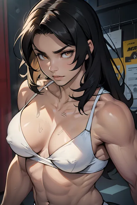 muscular muscular muscular breasts breasts breasts pale skin woman black hair yelow eyes flirtatious girl flirtatious flirtatious woman flirtatious woman