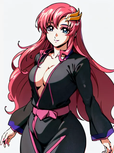 lacus4, (black abaya, running, thin girl, masterpiece, cowboy shot, 4K, Best Quality, Anime style: 1.9, happy, Adult Woman, (ultra detailed head), (Drawing lines, high resolution, lacus4), 1girl, Solo, curvy figure, Long hair, clavicle, scapular, (Detailed...