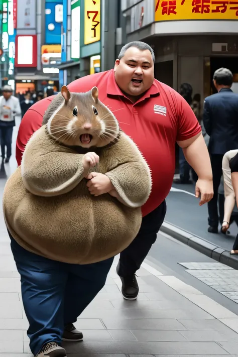 Fat Middle-Aged Man Attacked by Giant Hamster in Tokyo