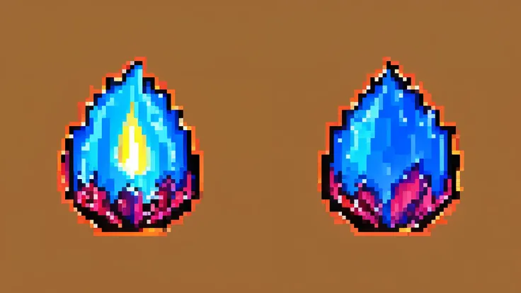 pixel art style flame icon