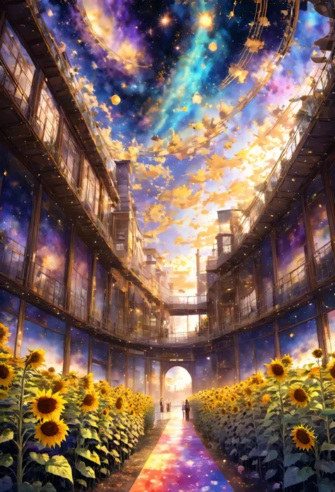 sunflower, 辺り一面のsunflowerのひまわり畑, masterpiece, best quality, hyper detailed, insanely detailed, full-hd, 16k, absurdres, gigantic...