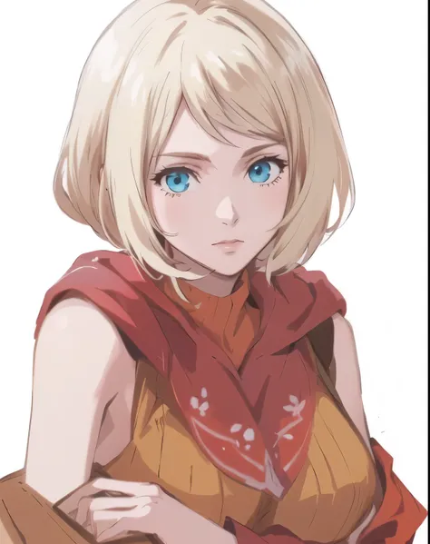 garota anime com cabelo loiro e olhos azuis segurando uma bolsa, made with anime painter studio, painted in anime painter studio, Protagonista feminina 👀 :8, looking like Annie Leonhart, From the Xenoblade Chronicles, retrato estilo anime, fanart requintad...