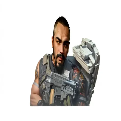 um close de um homem segurando uma arma com fundo preto, Haris Nukem, damn guy, Adar Darnov, inspired by Božidar Jakac, Sam Hyde em Deus da Guerra 4, obra-prima, Mario, specification - head of operations, Aykut Aydogdu, kane do comando & conquistar, Raden ...