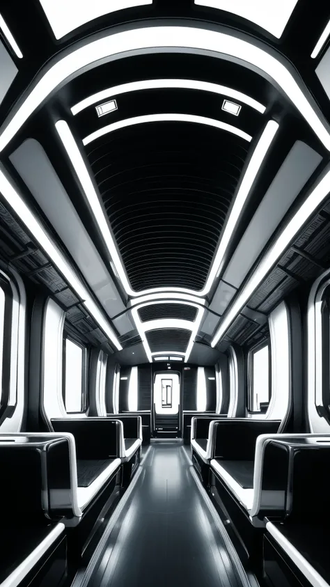 Mechanical Engineering Background, Black and white color scheme, Inside the spaceship