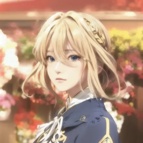 anime image of a woman with long blonde hair and blue eyes, violet evergarden, anime visual of a young woman, anime visual of a cute girl, anime still film anime shikishi, in the anime film, todays featured anime still, anime portrait of shiina ringo, arto...