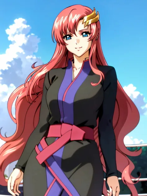 lacus4, (thin girl, masterpiece, cowboy shot, 4K, Best Quality, Anime style: 1.9, happy, tall woman, Adult Woman, (Crowd, cloud background), Drawing lines, high resolution, lacus4), 1girl, Solo, curvy figure, clavicle, scapular, (slim arms), large hands, (...