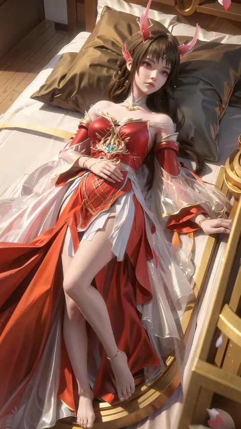 red skirt，red long skirt，lengthen the skirt，no thighs，completely covers the thighs