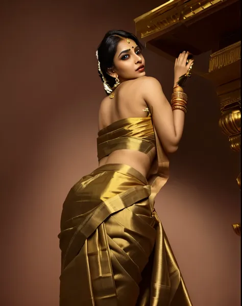 Indian traditional saree , gold jewellery, Beautiful eyes , 