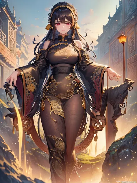 ((highest quality)),(Ultra-high resolution),(Very detailed),(Detailed Description),((The best CG)),(A masterpiece),Ultra-detailed art,Amazing drawing art,(Chinese fantasy art with intricate details:1.5), 