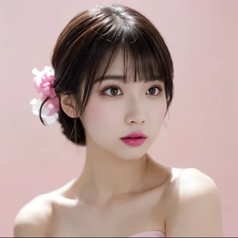 1 girl, ((Wearing pink make-up:1.4))、(Wearing a strapless micro bikini:1.5), Very beautiful Japanese idol portraits,
(RAW Photos, highest quality), (Realistic, Realistic:1.4), (masterpiece),
Very delicate and beautiful, Very detailed, 2k wallpaper, wonde...