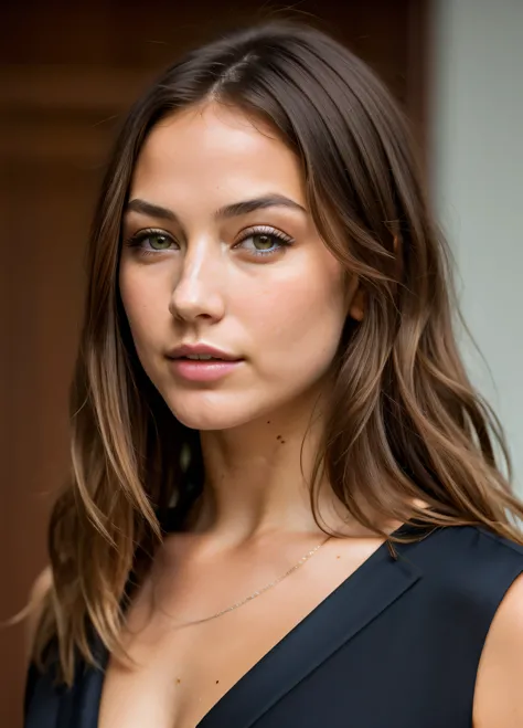 Un superbe portrait en couleur complexe de (femme:1), sous un angle parfait, very detailed, dorigine italienne, 22 years old , cheveux , dark browns, yeux couleur noisette, lightly tanned skin Sharpness, natural light, Diffusion souterraine, F2, 35 mm, gra...
