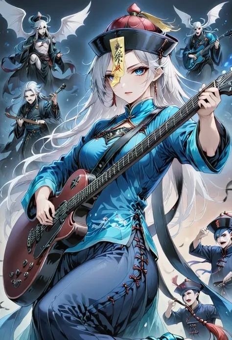 play the guitar，monster codex-jiangshi（chinese zombie）| monster chronicles - hundred ghosts - chinese zombies