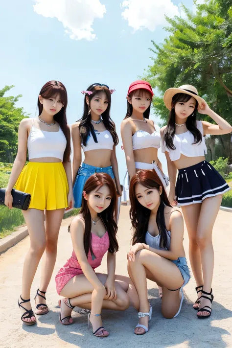 kpop gril group 6 members summer theme