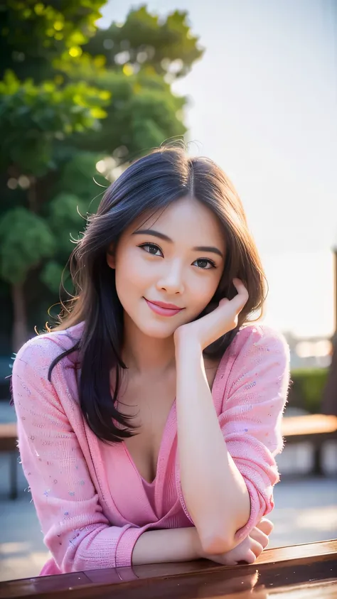 (1girl), Solo, Extremely cute, Amazing face and eyes, (Beautiful lovely smile), (extremely detailed beautiful face), bright shiny lips, (Best Quality:1.4), (Ultra-detailed), (A hyper-realistic, Photorealsitic:1.37), Beautiful fair skin, extremely detailed ...