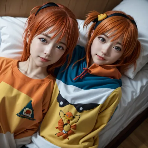 1 chica, asuka, evangelion, 8K, mejor calidad, , cama, inconsciente, ojos cerrados 