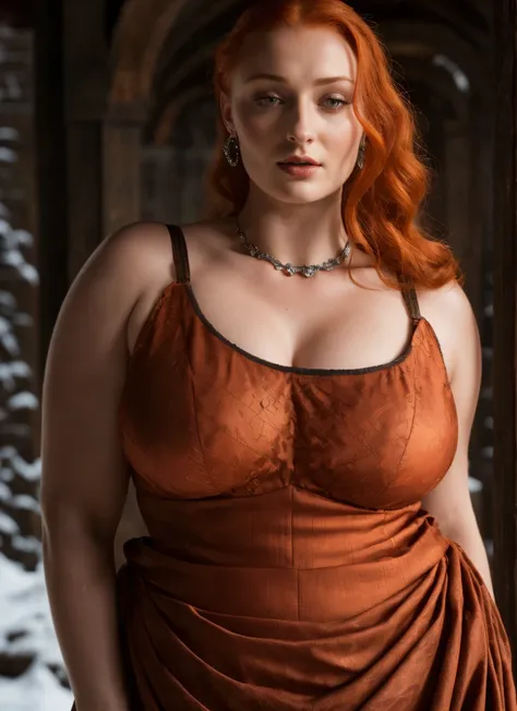 face of sophie turner, sansa stark played by sophie turner, the de facto lady of the eyrie, is a 40-year-old mature queen with a...