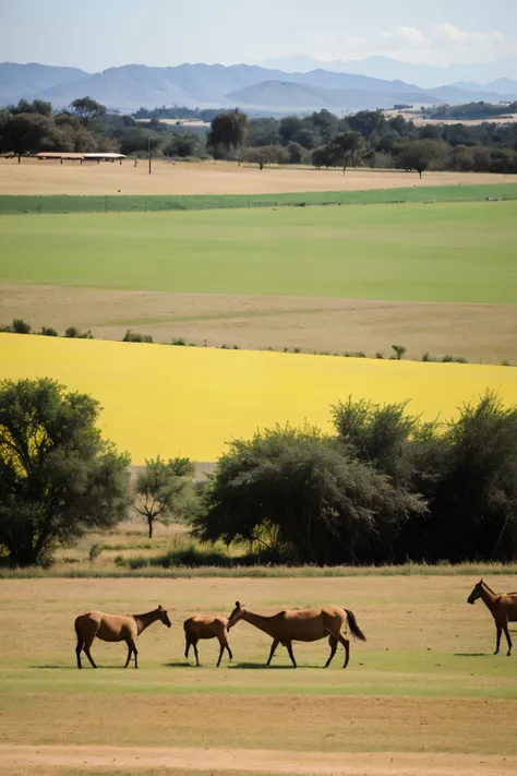 Paisaje el campo de dia ubicado leojs de la ciudad donde abraza a sus 2 hijos y alado esta una mujer