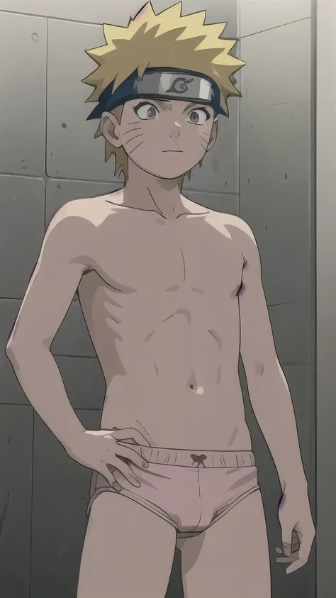 Naruto, shirtless, underpants, pink brief, showering, 12-year-old boys,