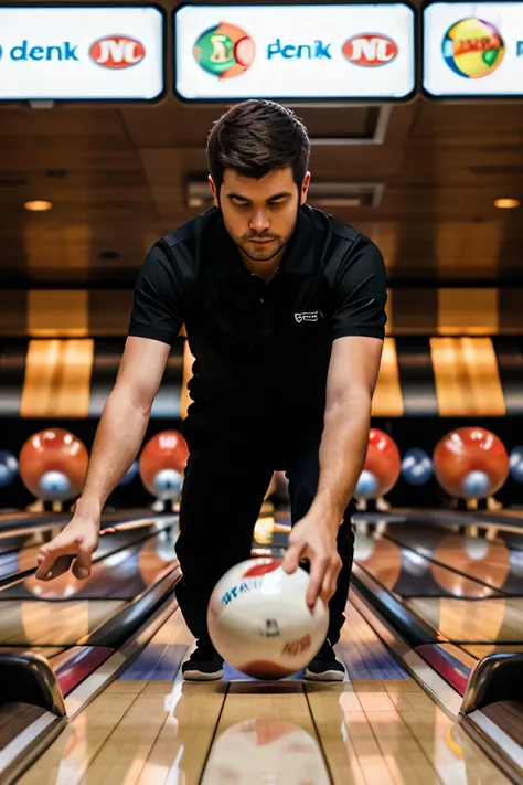 guy playing bowling