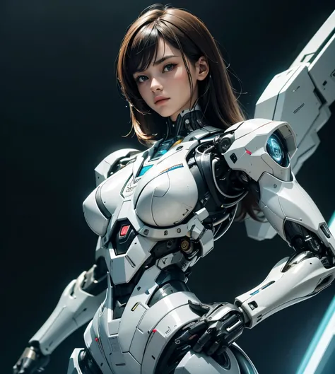 Textured skin, Super Detail, Attention to detail, high quality, high quality, High resolution, 1080p, hard disk, beautiful,(Cyborg Girl),Breast missiles weapons,beautiful cyborg woman,Mecha Cyborg Girl,Battle Mode,Girl with a mechanical body,A powerful cyb...