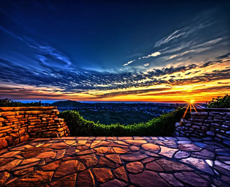 highres, imagination, (realistic), clear skies, composition, sunset, (hdr:1.5), outdoors, intricate details,