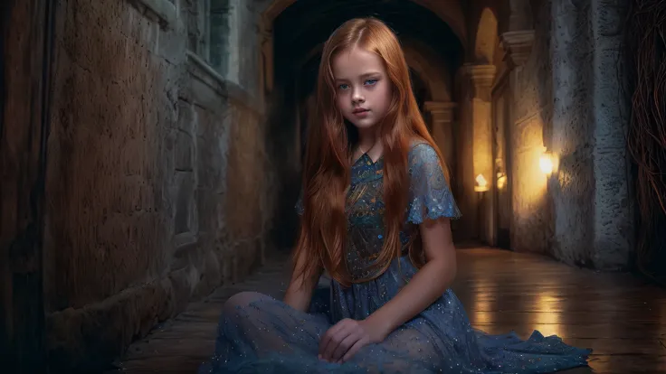 (kristina pimenova long ginger hair teen girl,13 years old with spread legs:1.6), (long, messy hair:1.3), blue eyes, detailed ey...