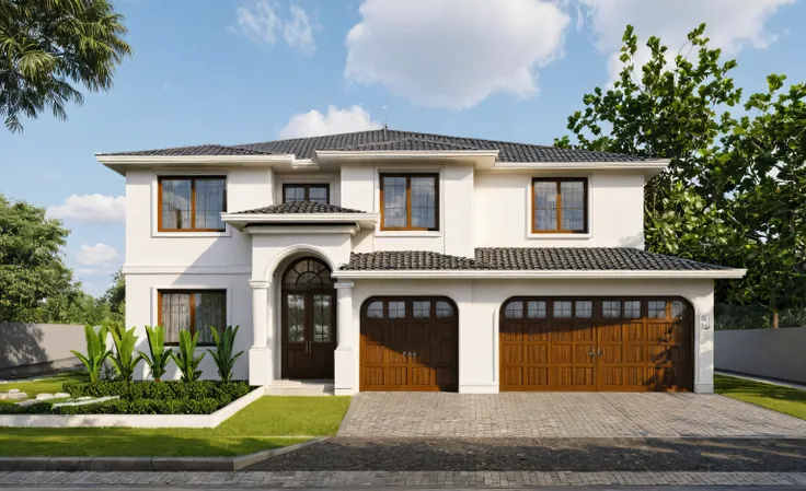 Raw photo,Masterpiece, high quality, best quality, authentic, super detail,
exterior, outdoors, house style indochine on the street ,aiaigroup
road,pavement, grass, trees, sky, cloud, (day:1.1)