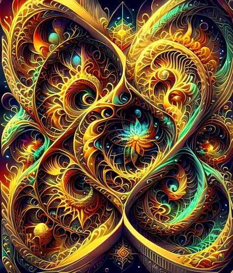 a fractal abstract in the style of t3xtn