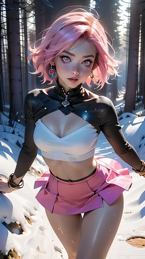 cute  girl (((little ,tiny little body,little))),(((6 years old))),((anime with extremely cute and beautiful pink and black hair))

(((medium breasts))),((((fuchsia hair:1.35,short fuchsia hair,colored inner hair,ear breathing)))),(((pink_eyes:1.3))),intri...