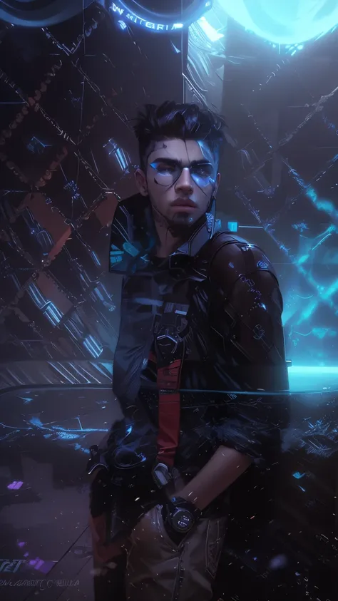 Change background cyberpunk handsome boy, realistic face,8k, ultra realistic