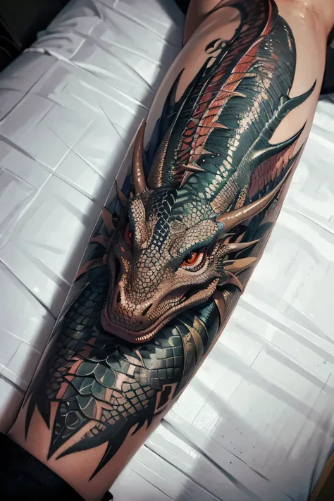 realistic dragon design for tattoo