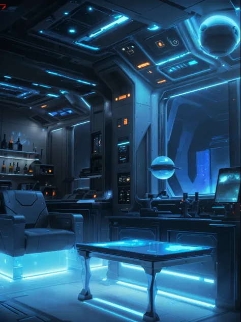 there is a room with a bar and many windows, to know - to become internal, Futuristic setting, Futuristic Lab, Futuristic Government Chambers, Detailed sci-fi backgrounds, futuristic environment, Inside a futuristic military base, scifi environment, Futuri...