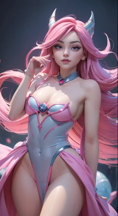 chica elfa (rose quartz SU-Elsa Frozen Disney Tinker waiFu mezclando modelos .) (ultra FUSION of white and pink hair) Fondo de pantalla CG Unity 8k altamente detallado, Tiro de estilo, Complejo, alto detalle, dramatic, Highest quality film still image, Muy...