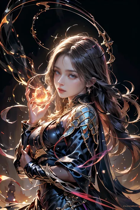 (8k, highest quality, masterpiece, final fantasy style: 1.2), (realistic, photorealistic: 1.37), super detailed, one girl, {blac...