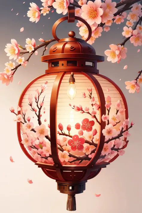 lantern,bare tree,branch,cherry blossoms,daisy,egasumi,floral background,floral print,flower,flower \(symbol\),hanami,lily \(flo...