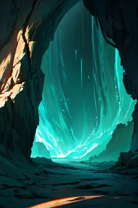 Drone view,deep sea,seabed,Cave entrance in the mountains,Close up of rock ruins,Outside the strange cave,The Devil's Cave,The scary hole,Entrance to the Abyss