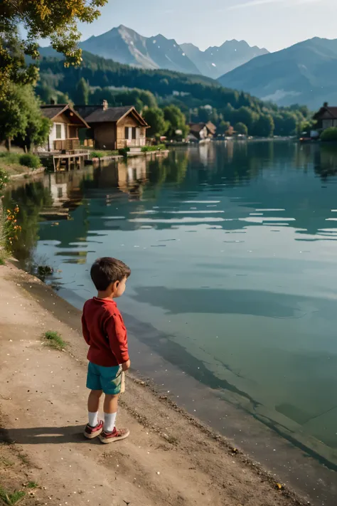 Once upon a time In a small, quiet lakeside village There is a boy named Ton.