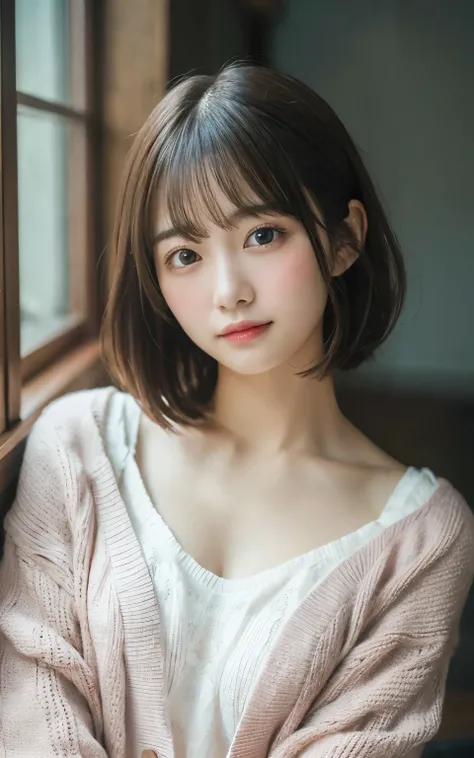 Tabletop, highest quality, 8k, 20th Generation, 大きな豊かなchest, cute, alone, sad, cute, Girlish, Delicate girl, Pure beauty, RAW Photos, Professional photography, Portraiture, Soft Light, Professional Lighting, Backlight, Upper Body, avert your eyes, Sophist...