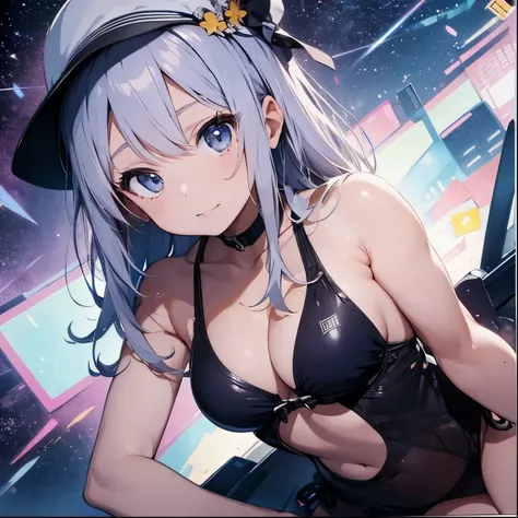 Silver-haired girl drawn in high resolution Japanese anime style、whole body、Women in blue bikinis taking photos on a deserted beach, Bikini Model, , A young and cute gravure idol, Posing together in a bra, Russian and Japanese mix, sakimichan, Asian woman,...