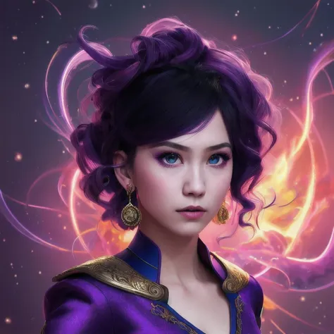 a 18 years old in a purple dress holding a dragon, wlop and ross tran, ross tran 8 k, fantasy art style, chengwei pan on artstat...